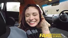 american teen creampied deep in fake driving lesson by british instructor