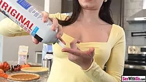 Stepsisters you taste that whipped cream on my big tits while stepbro fucks our asses