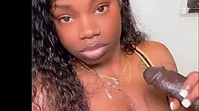 stepsis with huge black nipples jerks massive bbc to cumshot pov