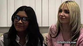 Hey doctor pounds hot latina teen and ebony patient in wild interracial office threesome