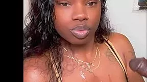 stepsis with huge black nipples jerks massive bbc to cumshot pov