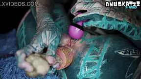 latex anal toy makes my tatted ass gape n prolapse