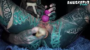 latex anal toy makes my tatted ass gape n prolapse