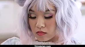 lucky guy eagerly enjoys pretty asian teen 18+ legs up close thinasian