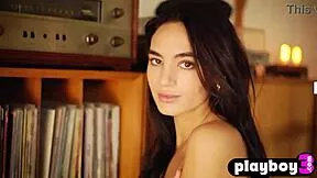 petite latina milf sarah mollica strips clothes rips softcore poses with small natural tits naked