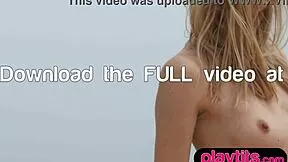 Slender Blonde Italian Milf Strips At Beach Revealing Petite Figure