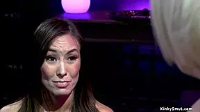 Begging for it? Young babe takes milf's anal lezdom pounding hard!