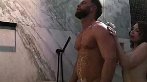 sensual seth and leana lovings get steamy in the shower with deepthroat and creampie action 😍💦