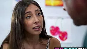 omg kinky petite teen stepdaughter slurps mature stepdad's monster cock like a pro 😈💦