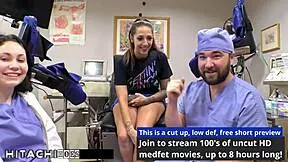 nurse lenna lux forces hitachi vibrator orgasms on stefania mafra's tanned latina ass and pussy