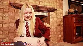 bold college goth student stuffs her soaked panties deep craving cock