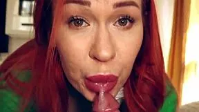 Redhead Stepsis Sucks Stepbro During Nap! Tattooed Slut Deepthroats in Secret POV