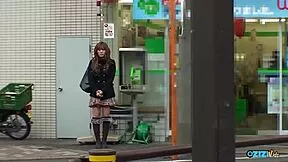 three fat dudes chat then one plays with hot bombshell's curves