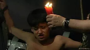 Short Hair Teen Endures BDSM Spanking, Candle Wax on Tits, Rough Garage Submission