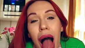 Redhead Stepsis Sucks Stepbro During Nap! Tattooed Slut Deepthroats in Secret POV