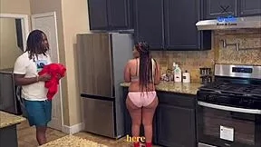 big booty stepmom home alone with stepson on new years sticks his throbbing big cock in her till creampie fills her belly