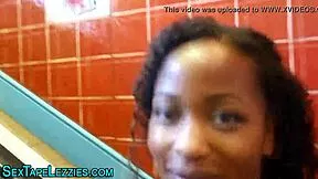 check out this les ebony teen 18+ babe showing off her big tits in heels reality style