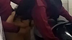 ESTUDIANTE LATINA PETITE BENT OVER DOGGYSTYLE IN PUBLIC SCHOOL BATHROOM CREAMPIE TIGHT PUSSY