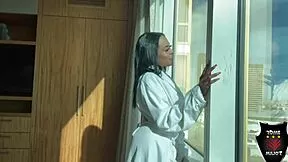 Ava Valentina gets pounded by big black cock against hotel window till soaked