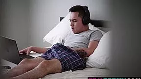 Big Boobs Milf Stepmom Catches Stepson Masturbating And Fucks Him Bent Over Doggystyle