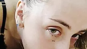 Wet Euro Babe Gags on Cock with Messy Deepthroat Rimming and Spitting