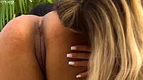 DOMINATE WITH MELODY TEEN 18+ AND CATALINA DEVIL'S LATINA LESBIAN TOY FRENZY PIERCED NIPS MONSTER DILDO