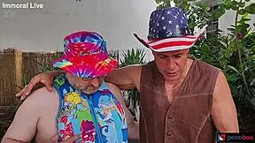 whoa, holiday threesome with beach bunnies riley star and laya rae looks so hot!