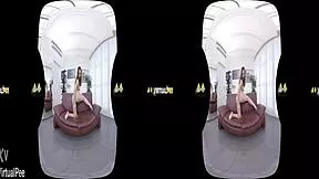 Antonia Sainz Teases With Pee And Dildo Toys On Sofa In VR