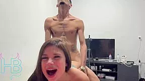 hey old man, wanna see this latina teen suck then take anal creampie? 