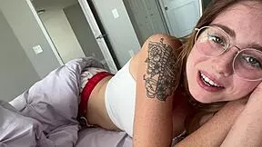 lucy fox sneaks bed for pov creampie with scott stark