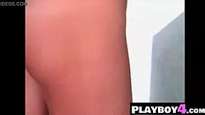 Gorgeous Petite Model Brittny Ward Poses Seductively in Red Lingerie Teasing Small Tits Outdoors