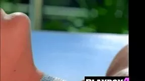 Gorgeous Petite Model Brittny Ward Poses Seductively in Red Lingerie Teasing Small Tits Outdoors