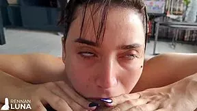 brazilian fat ass slut bent over for wet pussy creampie then huge asshole anal creampie gaping