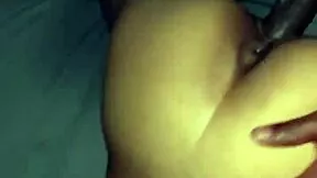 Petite skinny hood teen bends over for big dick doggystyle in tight pussy