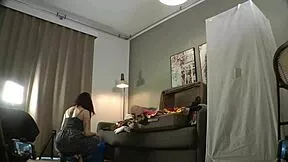 i was doin my tiktok try-on haul in lingerie n skirts n then i find this huge dick waitin in my room oh god