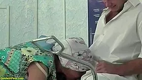 Ugly Granny's Tight Cunt Fisted Roughly by Doctor