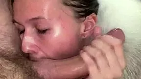 Blonde big tits babe rips clothes for pov deepthroat monster cock handjob