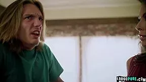 I'm shoked Rissa May's asshole becam her fucked-up family's! Stepmom strap-on anals her then stepdad stepbro join in!!