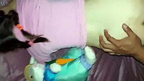 latina babysitter hairy pussy orgasms on old man's huge cock creampie first time