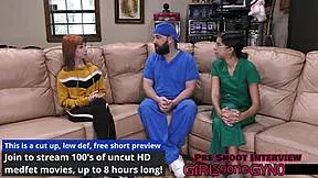 ditria roses spreads legs wide for her first intense gyno exam closeup