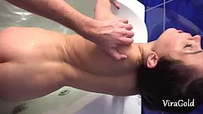 fucked beautiful leksy bent over in bathroom close up doggystyle then came on her perfect ass