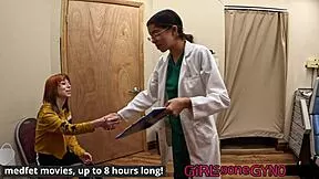 ditria roses spreads legs wide for her first intense gyno exam closeup