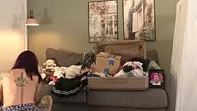 i was doin my tiktok try-on haul in lingerie n skirts n then i find this huge dick waitin in my room oh god