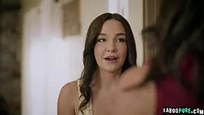 I'm shoked Rissa May's asshole becam her fucked-up family's! Stepmom strap-on anals her then stepdad stepbro join in!!