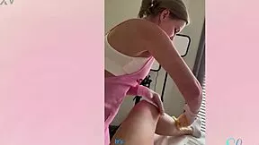 hot wax burns off nurse's legs and pussy hair completely