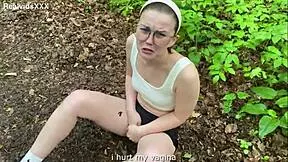 ever wonder why her hurt pussy turns into bent over doggystyle anal creampie with shaved pussy and glasses?