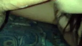 Petite teen gives boyfriend a messy deepthroat then bends over doggy style