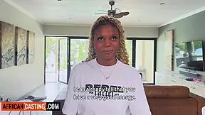 big tits ebony teen strips then gets face fucked rough at casting