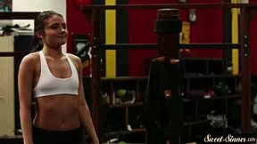innocent teen rides stepdads cock cowgirl at gym 💦🏋️‍♂️