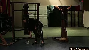 innocent teen rides stepdads cock cowgirl at gym 💦🏋️‍♂️